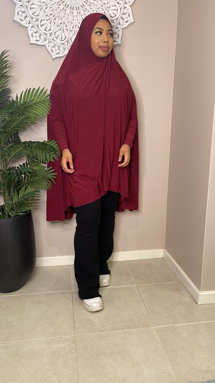 maroon sleeved jilbab