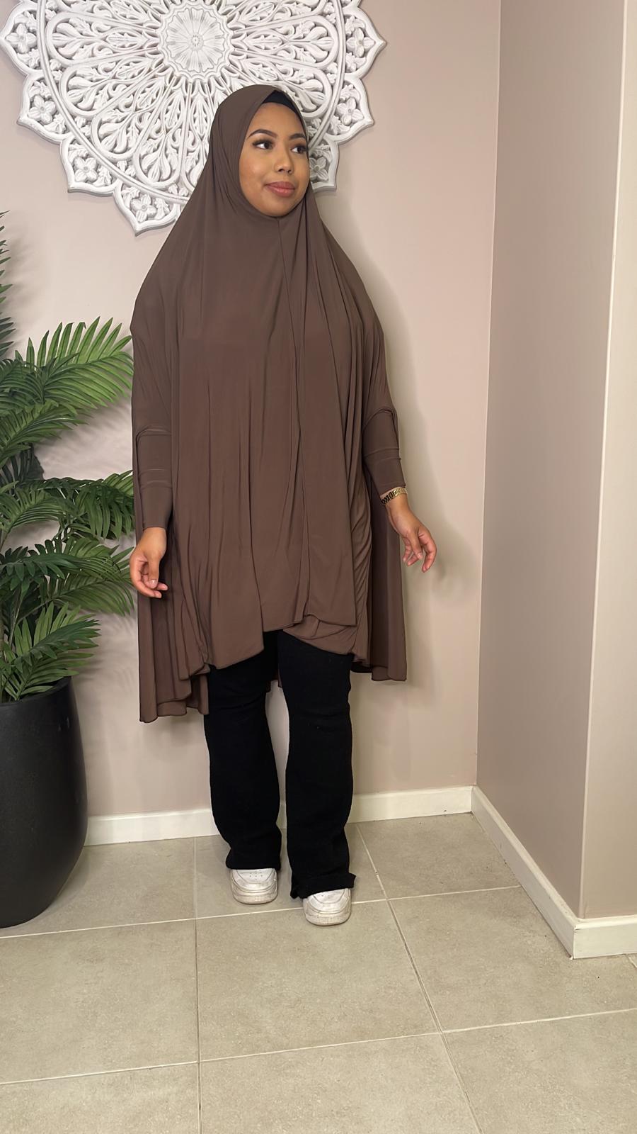 mocha sleeved jilbab